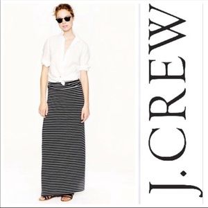 J Crew Black and White Jersey Maxi Skirt Small